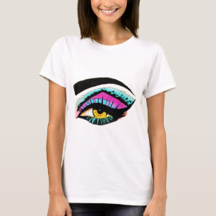 Camiseta mujeres abstractas maquillaje de ojos belleza arte
