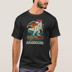 Camiseta Mujeres Abuela Madre Saurus Dinosaur Rex Sunflower