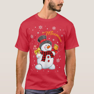 Camiseta Mujeres Abuela Meemaw Snowman Candy Cane Navidades
