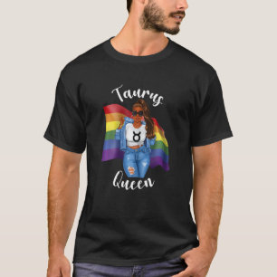 Camiseta Mujeres africanas gay taurus reina LGBTQ mujeres n