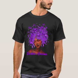 Camiseta Mujeres africanas negras africanas púrpuras púrpur