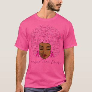 Camiseta Mujeres Afro Cáncer de Mama, Más Fuertes Que El Cá