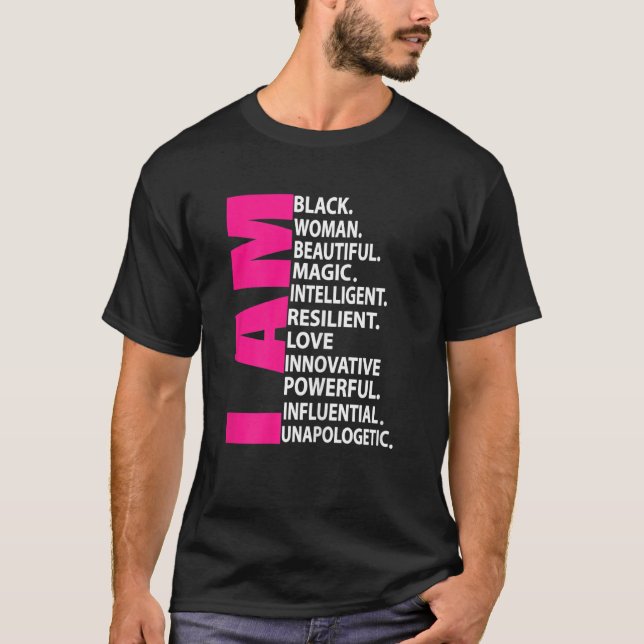 Camiseta Mujeres Afro Chica Soy Mujer Negra Hermosa Magia (Anverso)