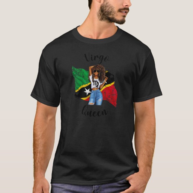 Camiseta Mujeres Afro San Cristóbal y Nieves Virgo Reina Af (Anverso)
