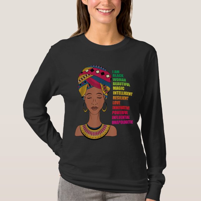 Camiseta Mujeres afroamericanas BHM Melanin Black History M (Anverso)