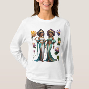 Camiseta Mujeres afroamericanas con flores de Lotus