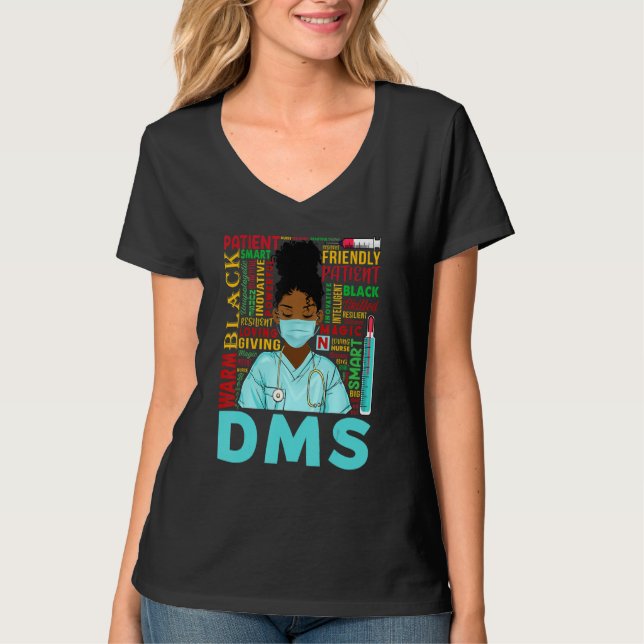 Camiseta Mujeres afroamericanas enfermeras de dms negras Hi (Anverso)
