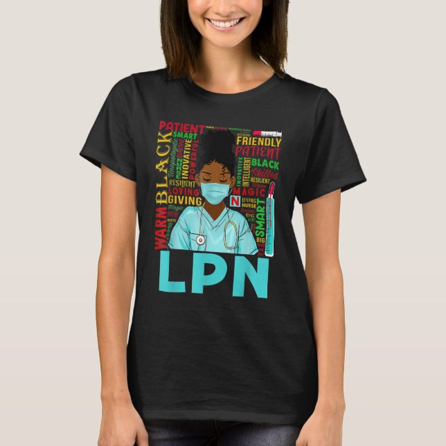 Camiseta Mujeres afroamericanas enfermeras negras de LPN Hi (Anverso)