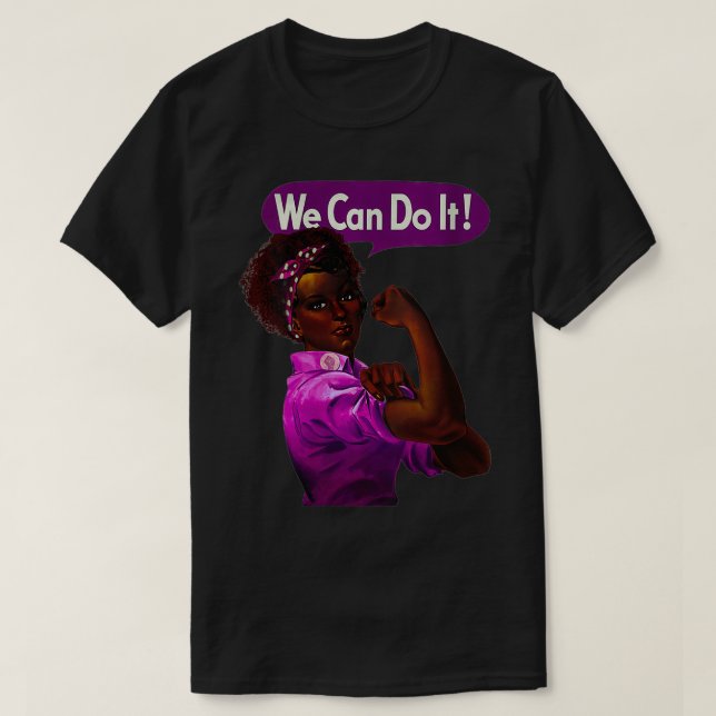 Camiseta Mujeres afroamericanas Rosie the Riveter Black Hi (Diseño del anverso)