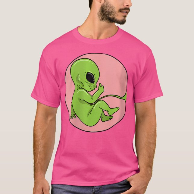 Camiseta Mujeres Alien Feto Embarazo Embarazo Embarazo Ufo (Anverso)