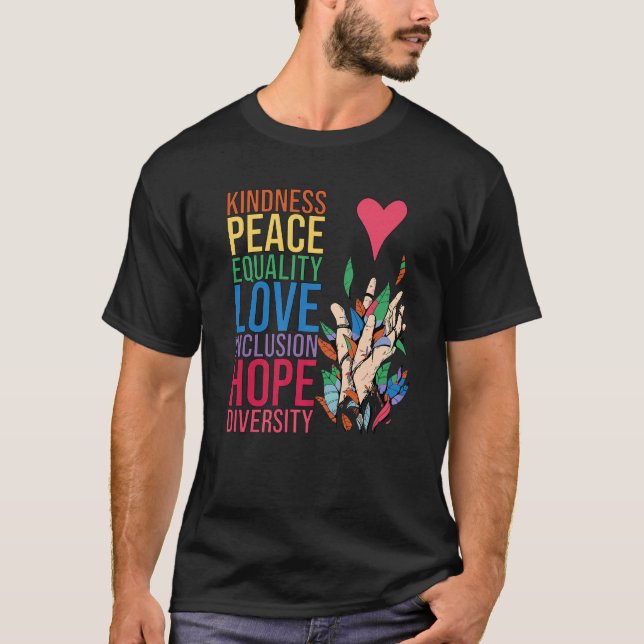 Camiseta Mujeres Amabilidad Paz Igualdad Amor Inclusión Esp (Anverso)