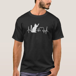 Camiseta Mujeres Aman Gato Latido de Corazón Mujeres Chicas