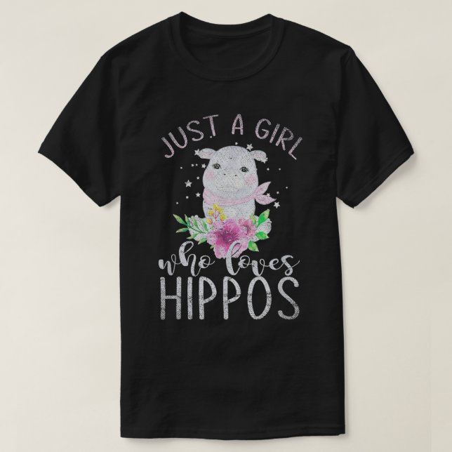 Camiseta Mujeres amantes de los animales Chicas Hippo (Diseño del anverso)
