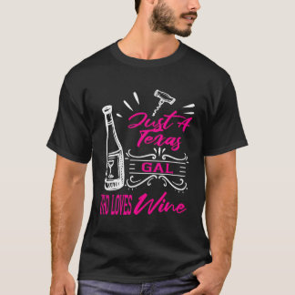 Camiseta Mujeres amantes del vino Texas Bebe divertida rega
