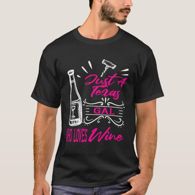 Camiseta Mujeres amantes del vino Texas Bebe divertida rega (Anverso)