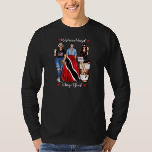 Camiseta Mujeres American Raised Tobago Sangre Trinidad & T