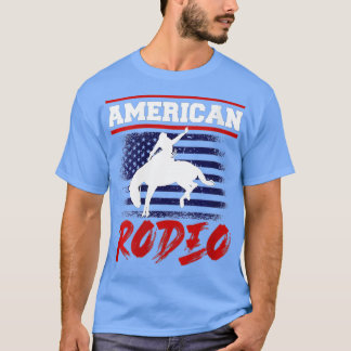 Camiseta Mujeres Americanas De Rodeo Cowboy Bull Montando P