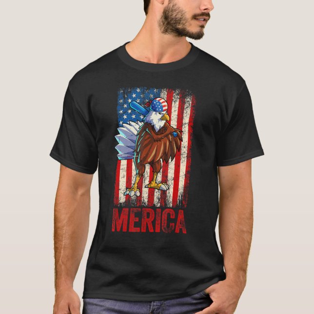 Camiseta Mujeres Americanas Del Águila Calva 4 De Julio (Anverso)