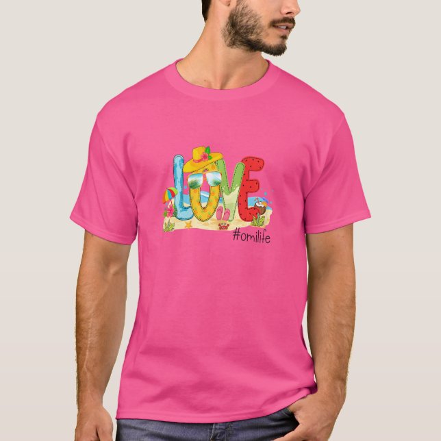 Camiseta Mujeres Amor Verano Omilife Omi Love Beach Vacatio (Anverso)
