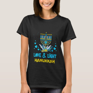 Camiseta Mujeres Amor Y Luz Familia Menorah Hanuk Judío