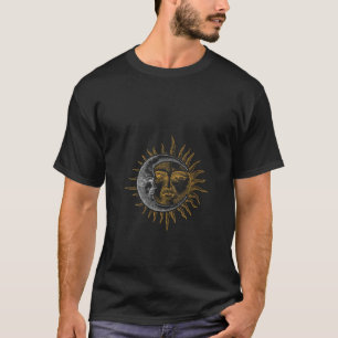 Camiseta Mujeres Astronomia Vintage Estrellas Sol Luna Plan