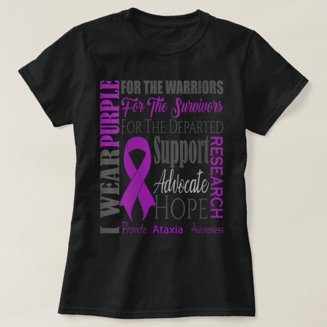 Camiseta Mujeres Ataxia Conciencia sobre el Enfermedad Neur (Diseño del anverso)