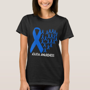 Camiseta Mujeres Ataxia Sensibilización Cinta azul Gift V-N