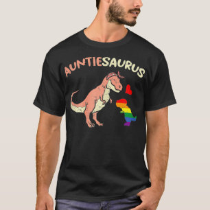 Camiseta Mujeres Auntiesaurus Gay Tía Dinosaur Dino LGBTQ R