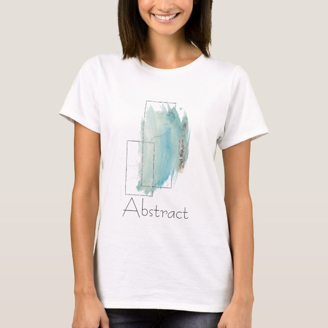 Camiseta Mujeres azules abstractas de plata de la acuarela (Anverso)