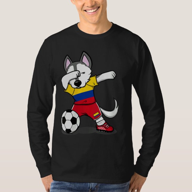 Camiseta Mujeres bailando Husky Dog Colombia Fútbol (Anverso)