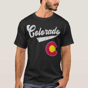 Camiseta Mujeres Bandera Colorado Hogar Amor Esporto Retro