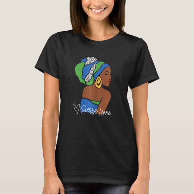 Camiseta Mujeres Bandera de Sierra Leona Mapa de herencia é (Anverso)