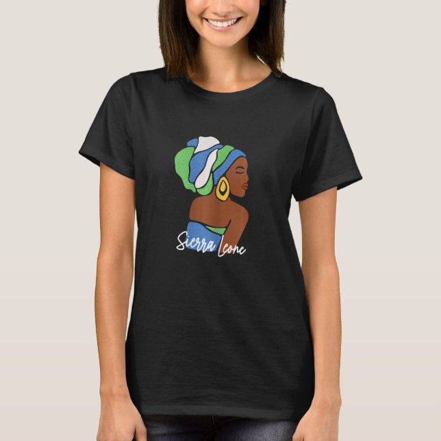 Camiseta Mujeres Bandera de Sierra Leona Mapa de herencia é (Anverso)
