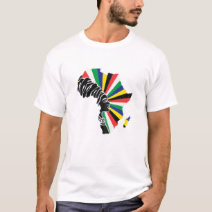 Camiseta Mujeres Bandera sudafricana mapa étnico de África 