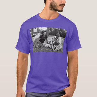 Camiseta Mujeres Barack Obama Joven con Niños y Michelle V