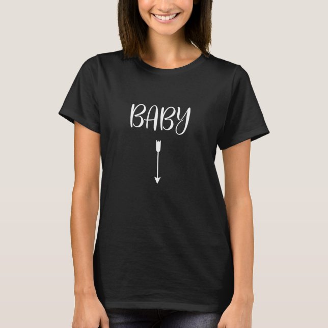 Camiseta Mujeres Bebés Con Flecha Apuntando Hacia Abajo A M (Anverso)