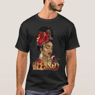 Camiseta Mujeres bendecidas africanas afroamericanas H negr