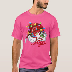 Camiseta Mujeres bendecidas Jojo Santa Hat Xmas Light77