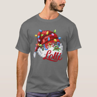 Camiseta Mujeres bendecidas Lolli Santa Hat Xmas Light
