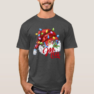 Camiseta Mujeres bendecidas Mia Santa Hat Xmas Light