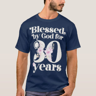 Camiseta Mujeres bendecidas por Dios durante 30 años VNeck