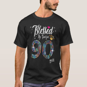 Camiseta Mujeres bendecidas por Dios durante 90 años 90 cum