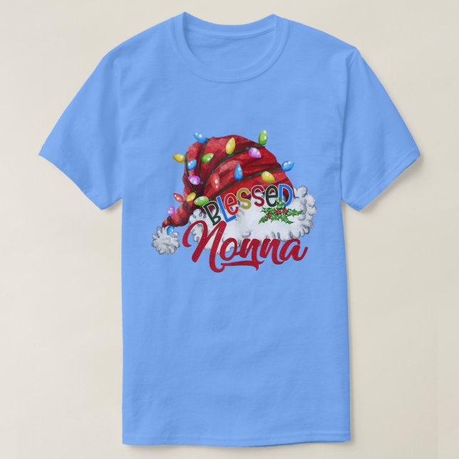 Camiseta Mujeres bendecidas por la luz de navidad de Nonna  (Diseño del anverso)