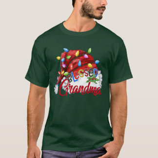 Camiseta Mujeres bendecieron a la abuela Santa Hat Xmas Lig