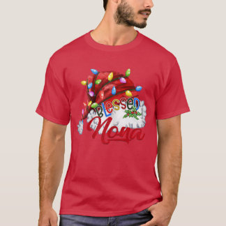 Camiseta Mujeres bendecieron a Nona Santa Hat Xmas Light 8