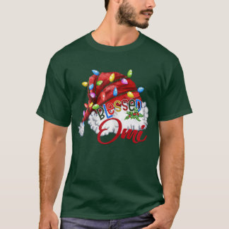 Camiseta Mujeres bendecieron a Omi Santa Hat Xmas Light893