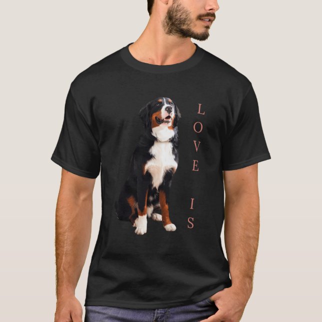 Camiseta Mujeres Bernesas Montañas Camisas de Perro Hombres (Anverso)