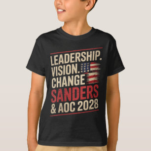 Camiseta Mujeres Bernie Sanders Y Aoc 2028 Presidenta C