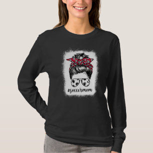 Camiseta Mujeres blanqueadas de fútbol, mamá de Messy Bun S