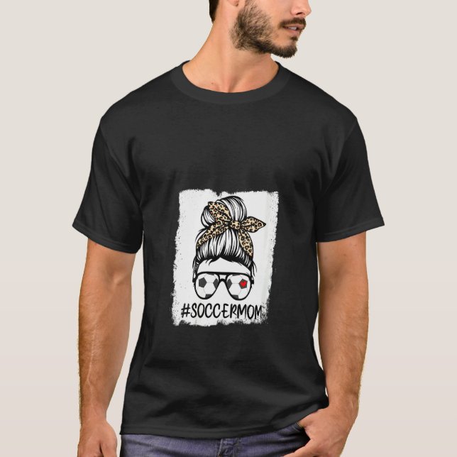 Camiseta Mujeres blanqueadas Fútbol Mamá Vida Leopard Bow M (Anverso)